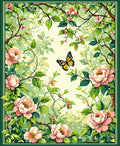 Blooming Branches Butterfly Garden Art Rug