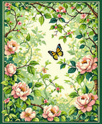 Blooming Branches Butterfly Garden Art Rug