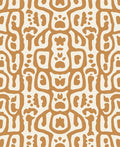 Abstract Terracotta Paw Print Pattern Rug