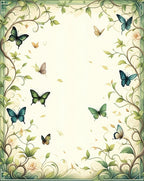 Whimsical Butterfly Vine Garden Design Rug