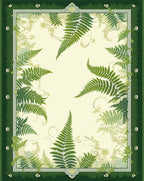 Green Fern Garden Botanical Pattern Rug
