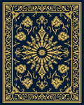 Classic Golden Floral Scrollwork Design Rug