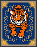 Bold Tiger Royal Blue Floral Design Rug