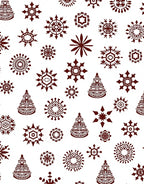 Brown Snowflake Tree Medallion Collage Rug
