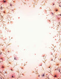 Soft Pink Delicate Floral Outline Rug