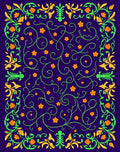 Vibrant Floral Swirls Design Rug
