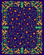 Vibrant Floral Swirls Design Rug