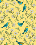 Whimsical Blue Birds Daisy Pattern Rug