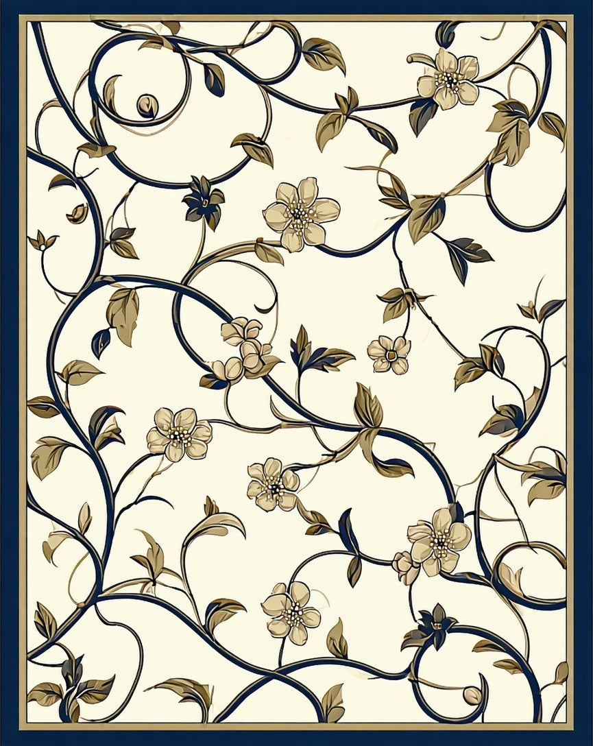 Elegant Floral vine Pattern Rug