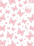 Pink Butterfly Garden Pattern Rug