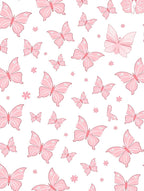 Pink Butterfly Garden Pattern Rug