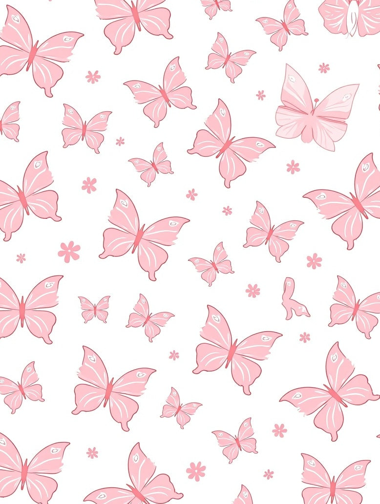 Pink Butterfly Garden Pattern Rug