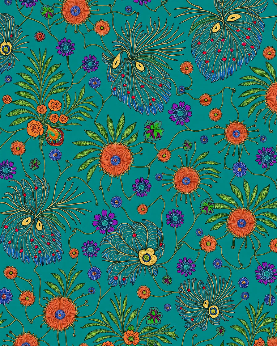 Vintage Floral Vine Pattern Rug