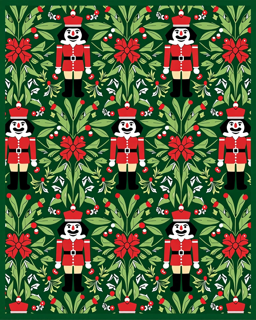 Vintage Red Nutcracker Garden Rug