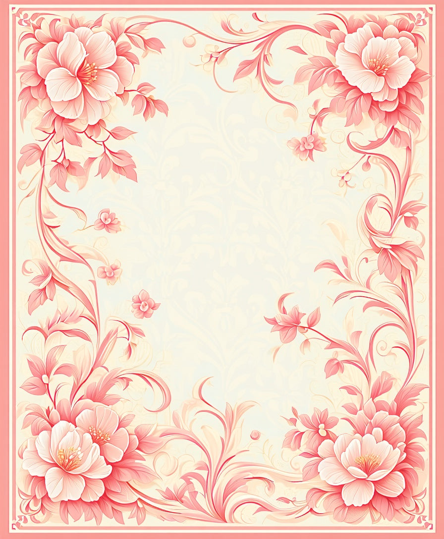 Romantic Floral Swirls Pastel Rug