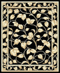 Ornate Golden Vine Scroll Design Rug