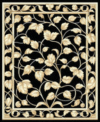 Ornate Golden Vine Scroll Design Rug