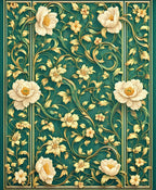 Ornate Floral Vine Pattern Rug