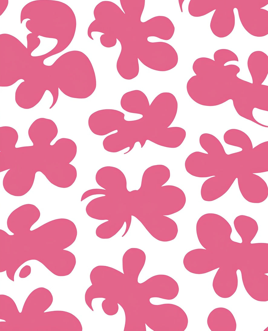 Pink Floral Blob Pattern Rug