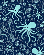 Oceanic Octopuses And Seaweeds Design Rug