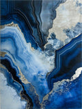 Deep Blue Silver Geode Pattern Rug