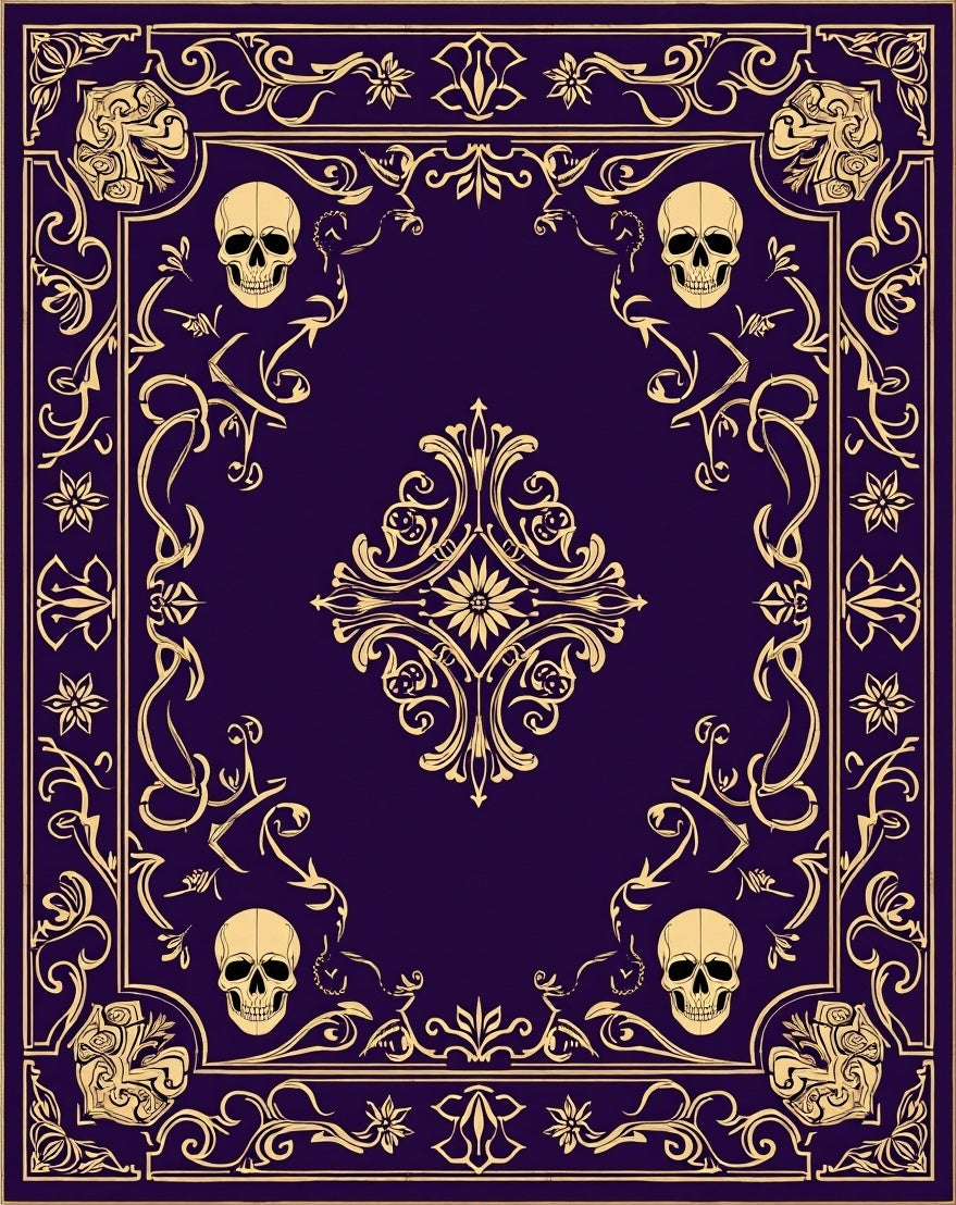 Gothic Skull Ornamental Pattern Rug