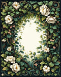 Floral Vine With White Peony Pattern Rug