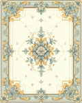 Classic Floral Scrollwork Elegant Design Rug