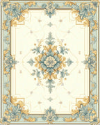 Classic Floral Scrollwork Elegant Design Rug