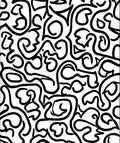 Abstract Black White Swirls Pattern Rug