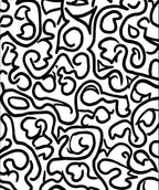 Abstract Black White Swirls Pattern Rug