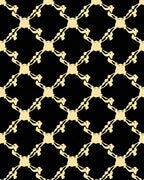 Abstract Black Gold Lattice Pattern Rug