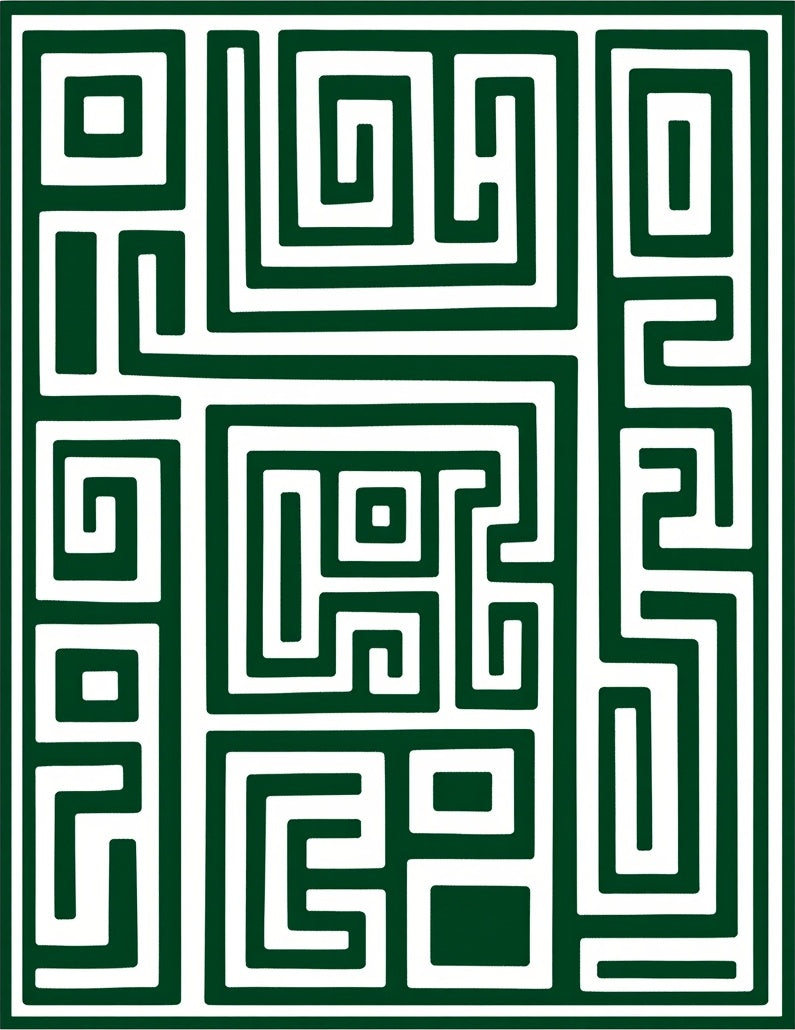 Abstract Maze Pattern Rug