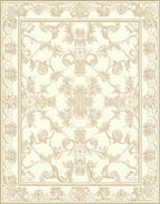 Intricate Floral Border Medallion Design Rug