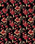 Red Yellow Floral Branches Pattern Rug