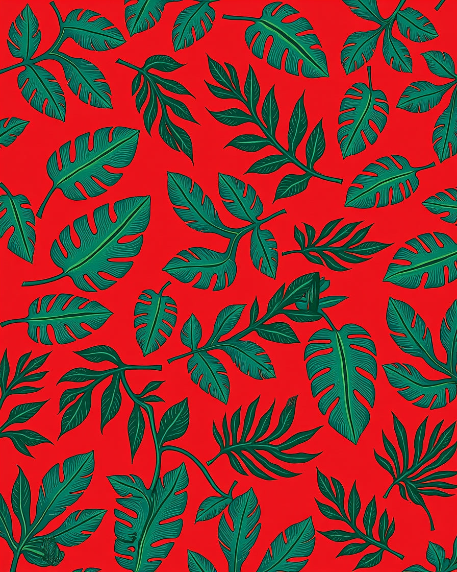 Emerald Foliage Tropical Pattern Rug