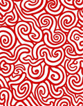 Crimson Curving Intertwined Lines Rug