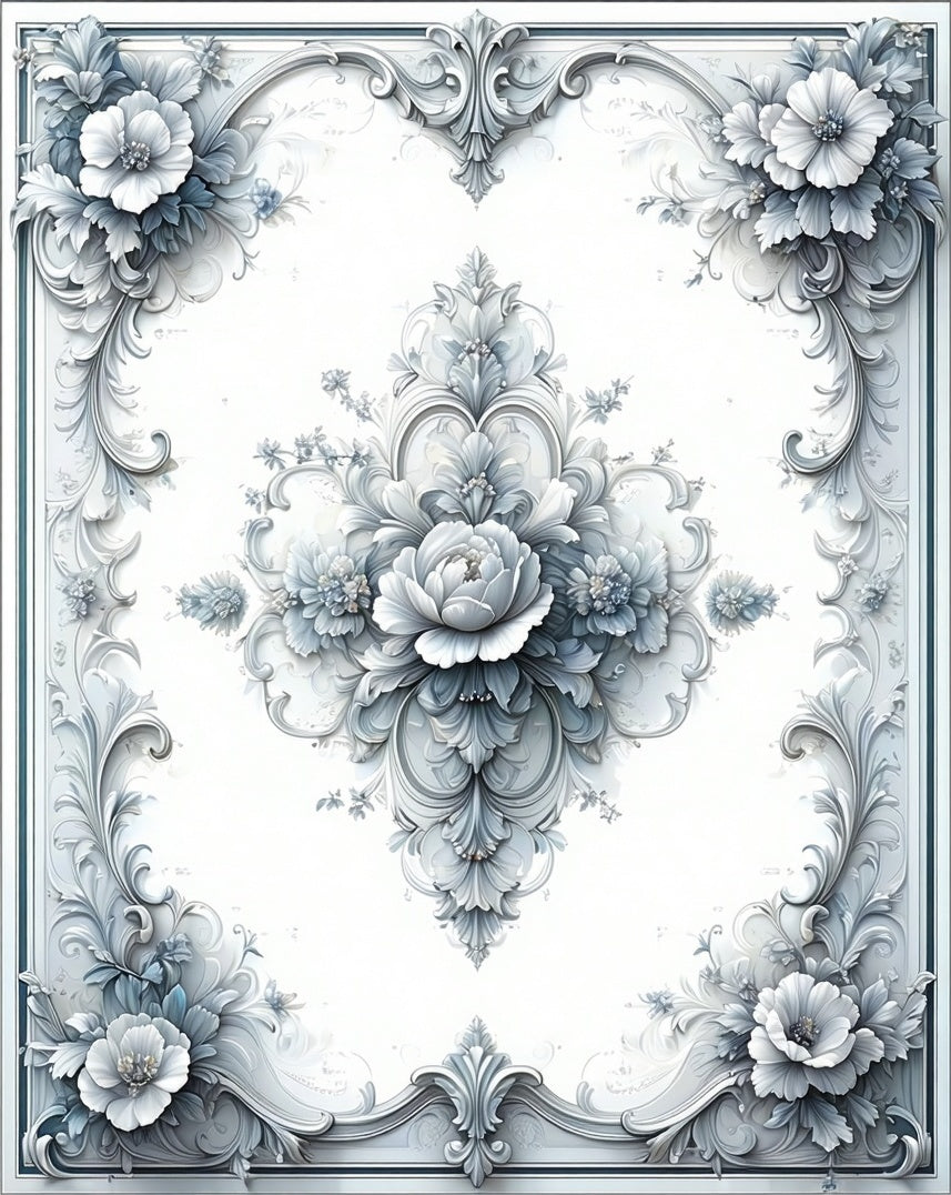 Ornate Floral Scrollwork Rug