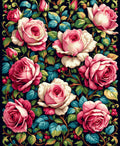 Vintage Rose Garden Floral Pattern Rug