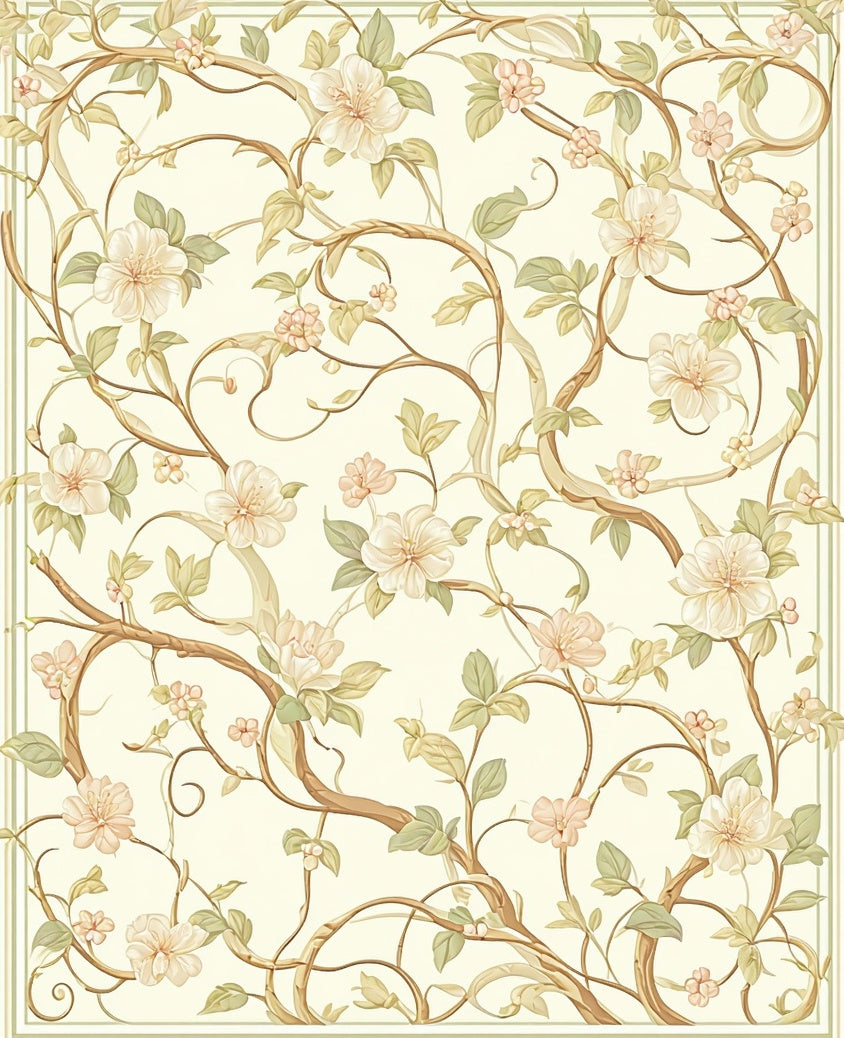 Ethereal Floral Vines Pattern Rug