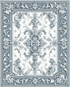 Ornate Floral Scrollwork Design Rug