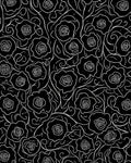 Bold Floral Outline Black White Design Rug