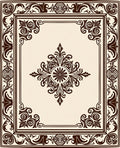 Ornate Floral Damask Scroll Pattern Rug