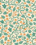 Whimsical Floral Vine Patterned Rug