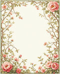 Vintage Pink Peony Branch Floral Accent Rug