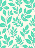 Teal Leaf Pattern Abstract Design Rug