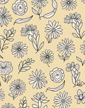 Delicate Floral Outline Pattern Design Rug