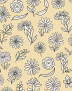 Delicate Floral Outline Pattern Design Rug