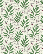 Green Leaf Vine And Swirl Pattern Rug