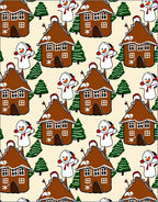 Gingerbread Houses and Snowmen Christmas Throw Rug